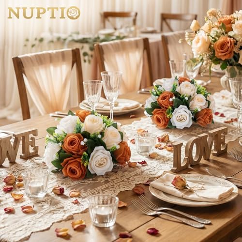 Image of NUPTIO Terracotta Flower Ball Centerpieces: Floral Arrangements for Fall