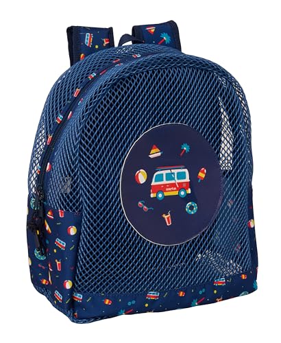 SAFTA SURF Mochila infantil de praia, anti-areia, com asas, fácil de limpar, ideal para crianças de diferentes idades, confortável e versátil, 32 x 12 x 38 cm