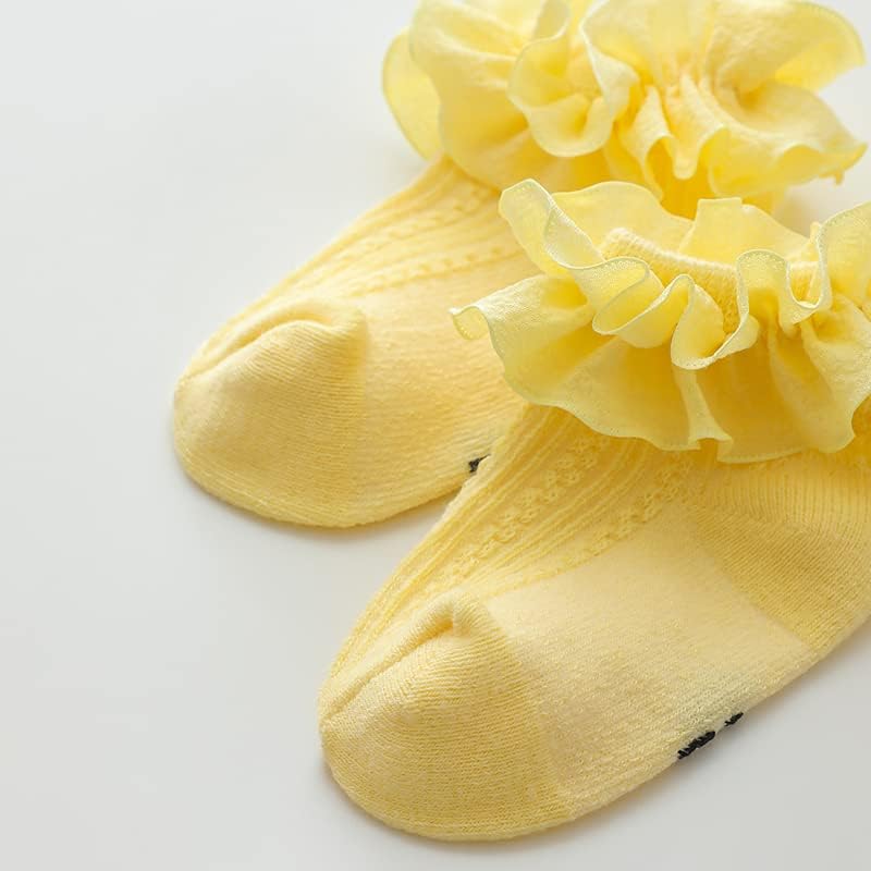 Miniatura 7 de Calcetines de princesa para recién nacidos, con volantes de encaje, para niñas pequeñas