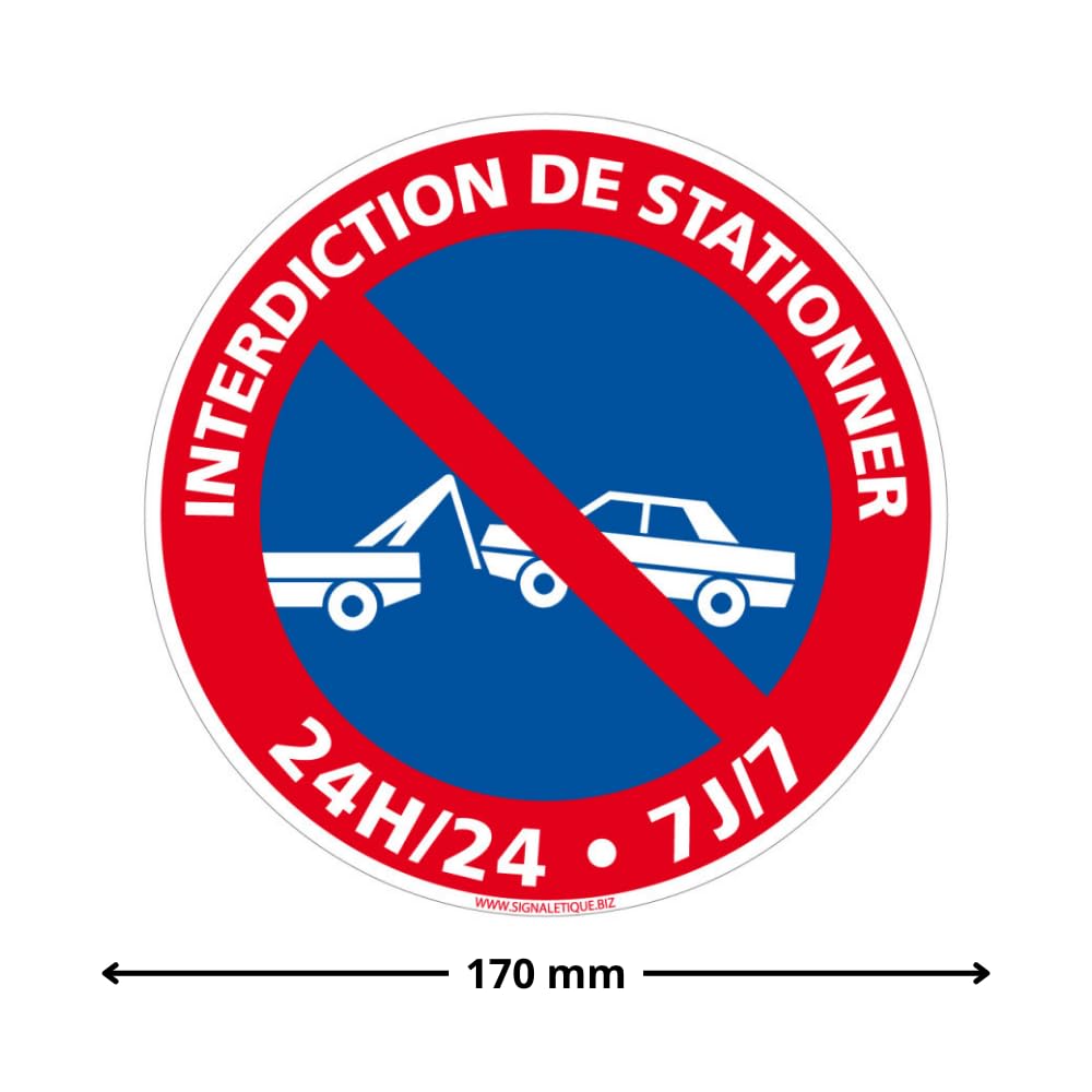 Cartello 'Divieto Di Sosta - Proprietà Privata 24h/24 7g/7' - Aua Signaletique, Formato 230 Mm, In PVC 1,5 Mm O Alluminio - 2