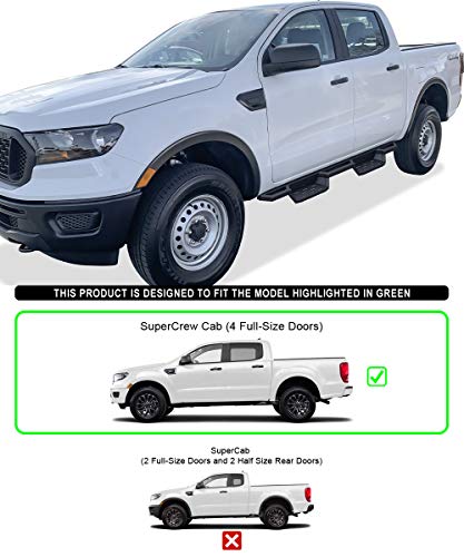 Estribos de acero inoxidable 6.5in para Ford Ranger SuperCrew miniatura 2