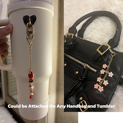 Image of 2Pcs Butterfly Flower Bracelet Strap Decorating Accessories Chain for Kindle Charm Type C Phone Hipper Gifts For Women