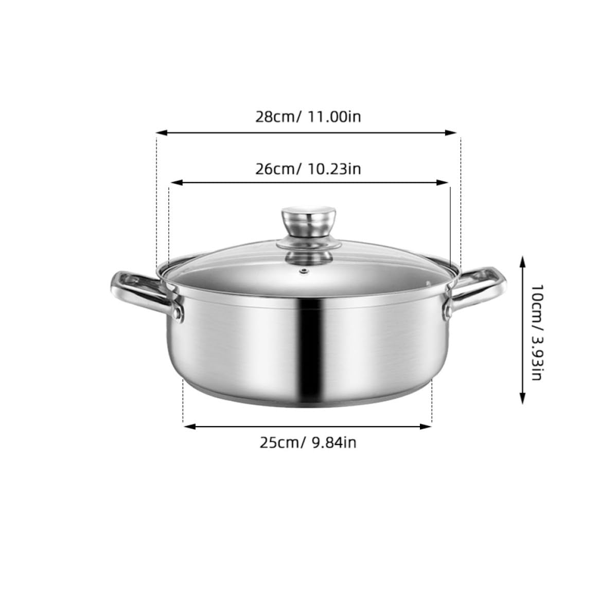 Pentola per Shabu in Acciaio Inossidabile 304 Design a Griglia e Manico Termoisolante, Adatta per Cucina Domestica e Piani Cottura a Induzione