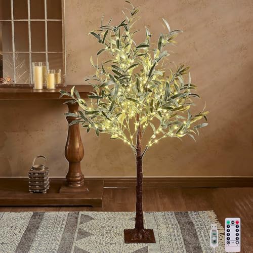 LED Lichterbaum Außen 180 cm 24 LED Lichterbaum mit 180 Warmweiße LEDs, USB Baum Lichter Dekor Lampen...