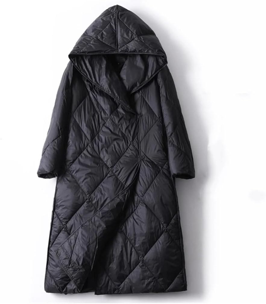 Down Jacket Women's Long Hooded Winter Loose Warm Thick Plus-size Coat Portable