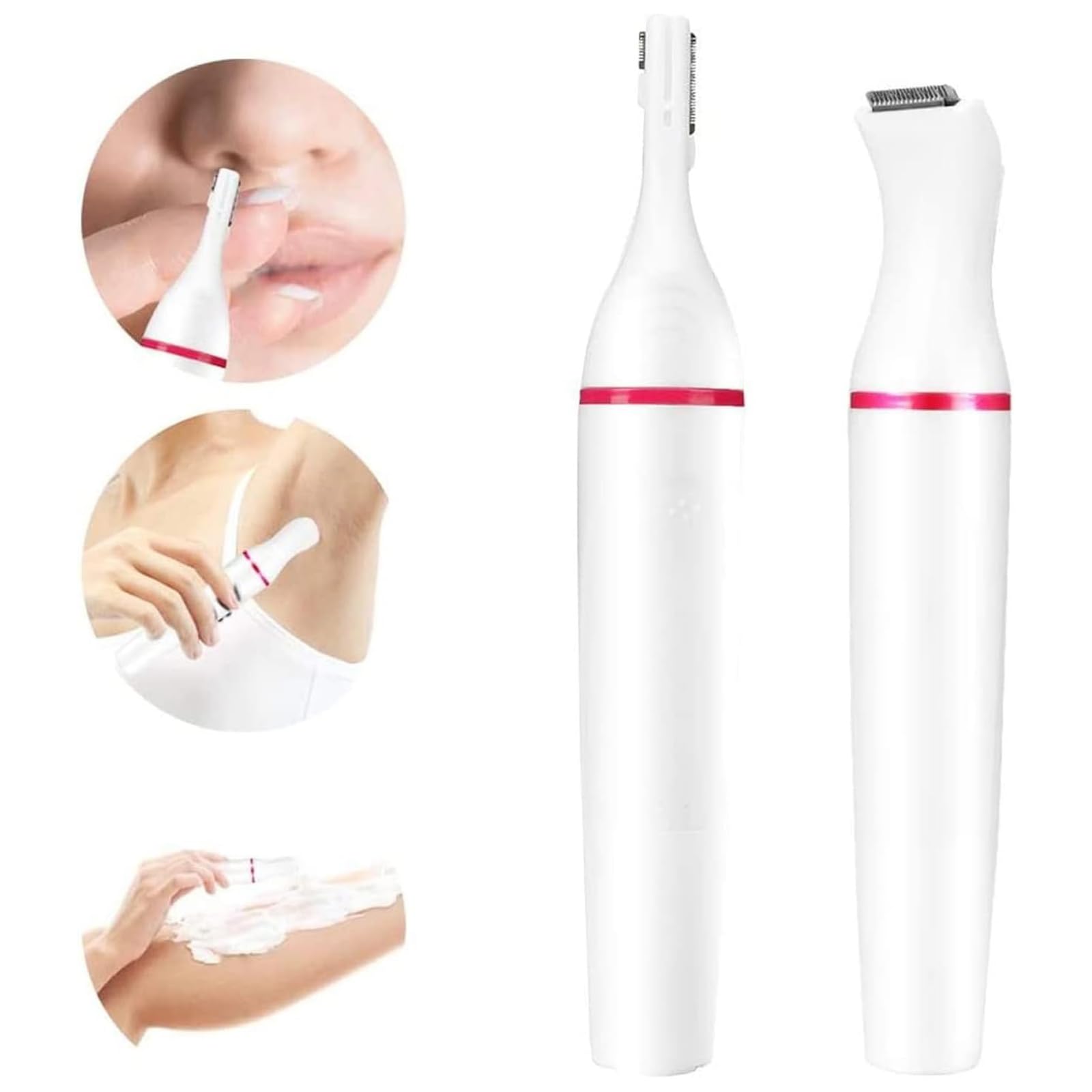 Elektrischer Rasierer für Frauen, 2-in-1-Augenbrauenrasierer und schmerzfreier Augenbrauen epilierer für Gesicht Augenbrauen Lippe Nase Beine Achsel Bikini Elektrorasierer