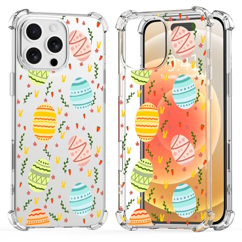 LuGeKe Happy Easter Eggs Print Case for iPhone 13 Mini,Colorful Floral Soft TPU Flexible Full-Body Airbag Shockproof Case Cover for Girls Women,Anti-Scratch Bumper Protection Phone Case