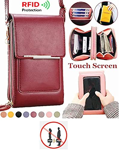 Anti-theft Leather Bag, Phone Crossbody Bags for Women, Touchscreen Phone Wallet PU Leather Crossbody Bag4
