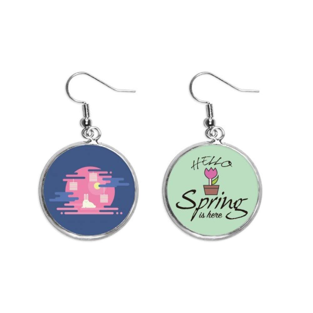 Boucles d'oreilles nuage abstrait coloré pendentif schéma lanterne printemps - 5