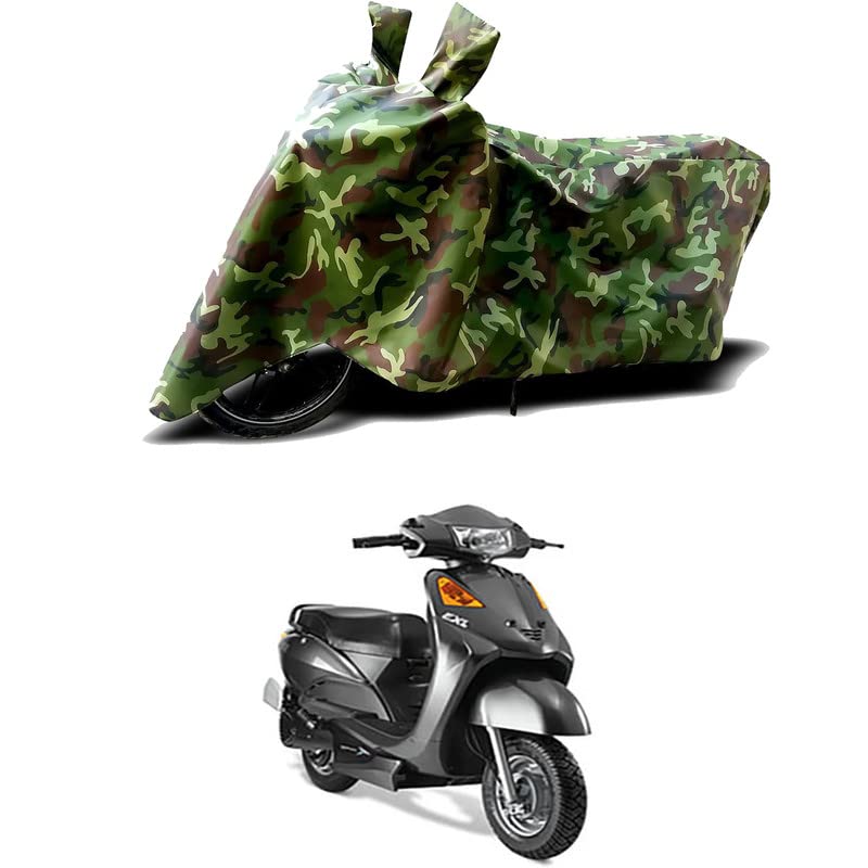 Image of 100% Water Resistant Bike Scooty Two Wheeler Body Cover Compatible for Indus Yo Xplor STD /UV-Rays /Heat Protection /Birds Dropping /Scratchproof /Dust Proof /Waterproof /All Varient[Green MJ]