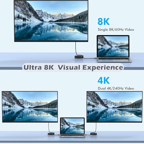 Image of 240W Thunderbolt 5 Cable Fast Charging, 6.6FT USB5 C to C Thunderbolt 5 Cable 80Gbps Data Transfer up to 120Gbps,Supports 8K /4K Displays Braided USB C Fast Charging Cable for iPhone 17 /16 /15,Mac Book