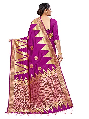 Image of AKHILAM Women's kanjivaram silk saree Saree with Unstitched Blouse Piece (Free size Light Green DRVR123H)
