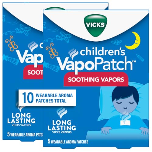 Vicks Childrens VapoPatch Wearable Mess-Free Aroma Patch Soothing & Comforting Non-Medicated Vicks Vapors For Children Ages 6+ 5ct - Pack of 2