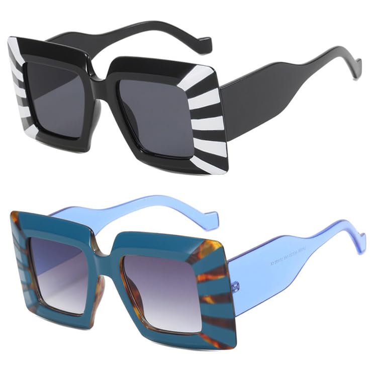 bullabulling Oversized Square Sunglasses for Women UV Protection for Wide Face for Outdoor Activities
