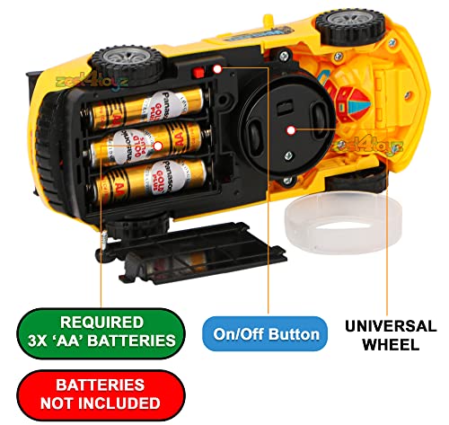 Image of Zest 4 Toyz Transforming Robot Car with Light & Sound Toy Sports Cars for Kids Robot Car for Kids Robot Toy for Boys & Girls Indoor and Outdoor Toys for 3 Year, Pack of 1 (Yellow)