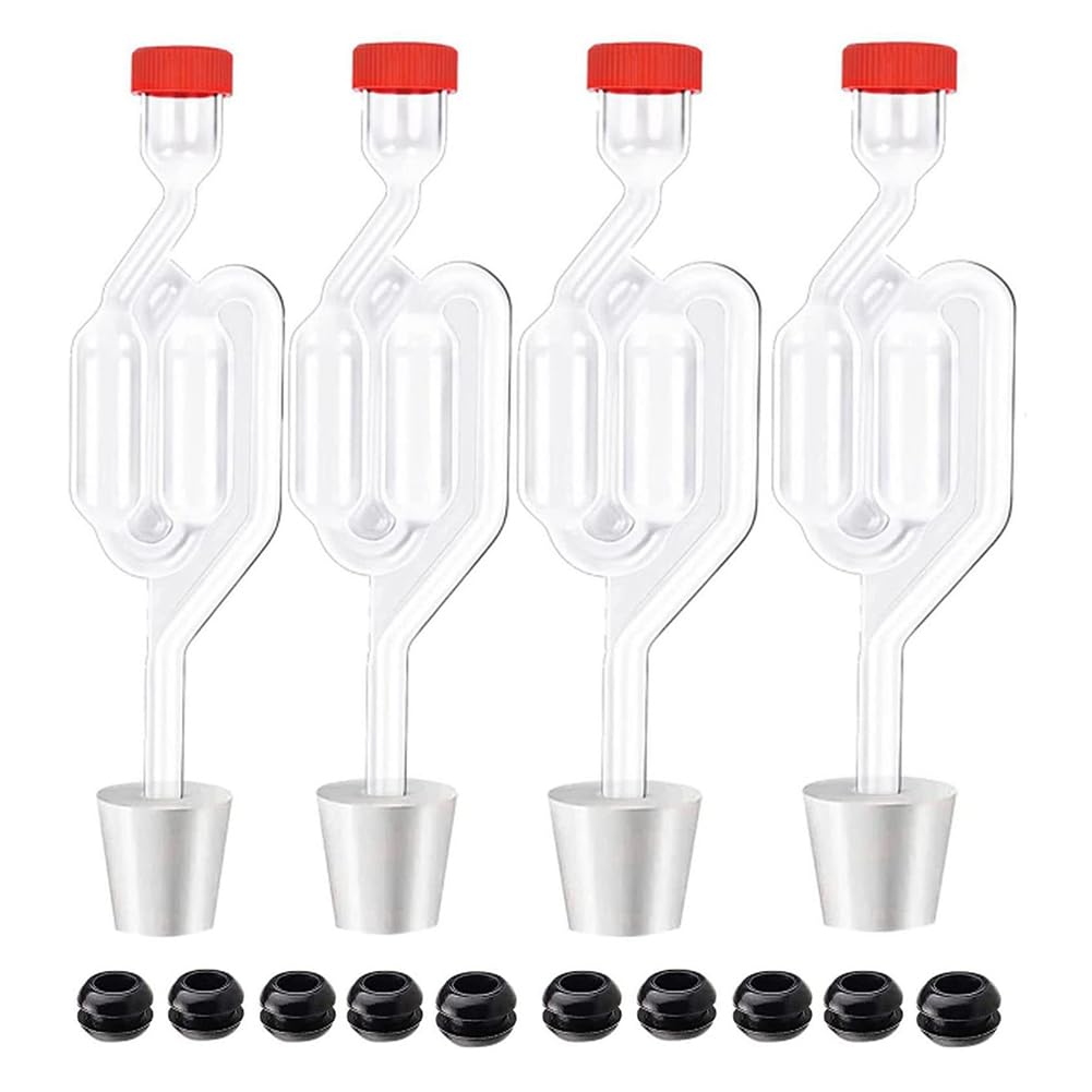 Mircube S-Shape Airlocks Homebrew Bubble Airlock Carboys Stopper & Fermenter Seal Valve With Food Grade Grommets Wine Making