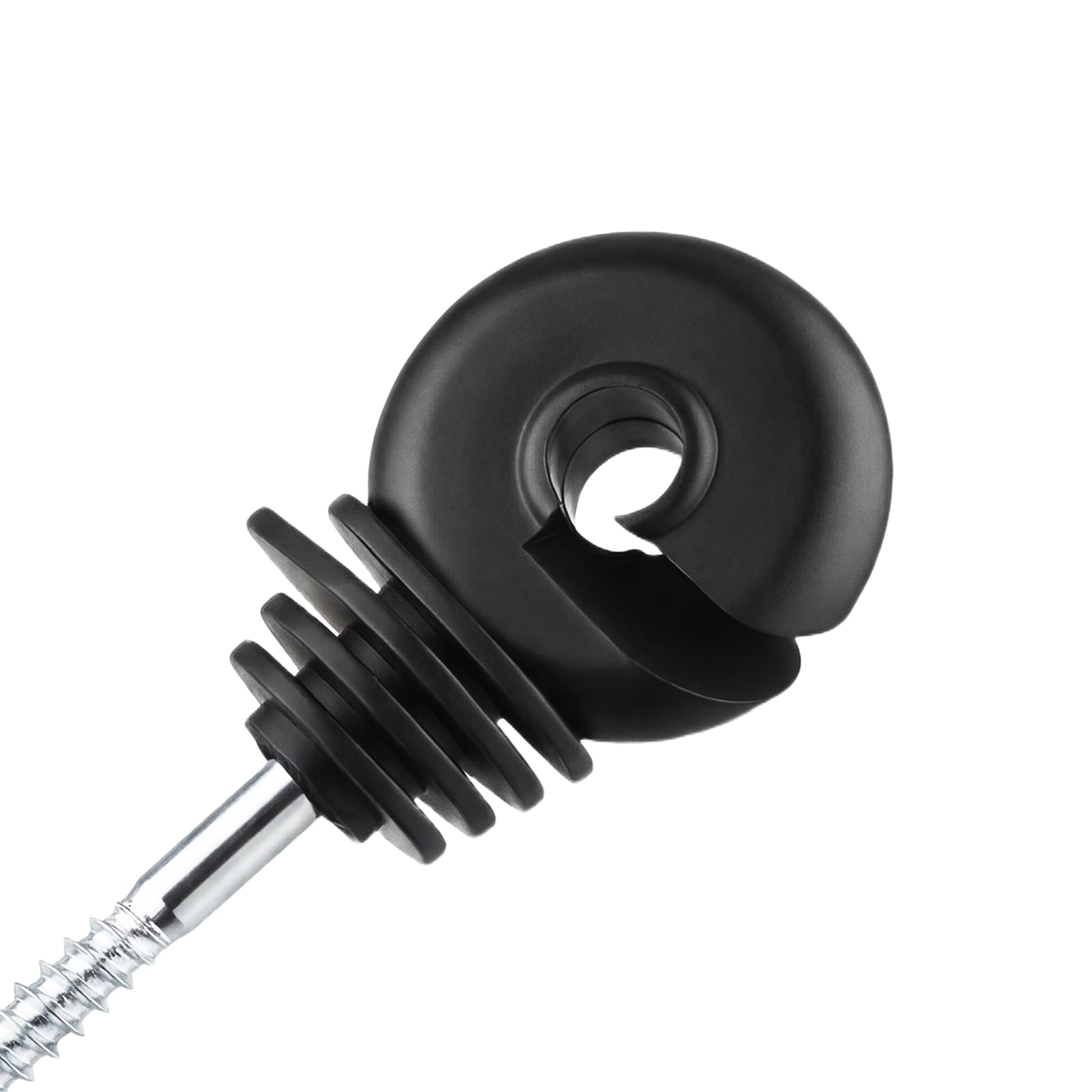 Lot de 50 Isolateurs Clôture Électrique Multi-Nervures, Isolateurs à Vis pour Piquets en Bois, Isolation Anneau pour Fil, Fil Poly et Corde