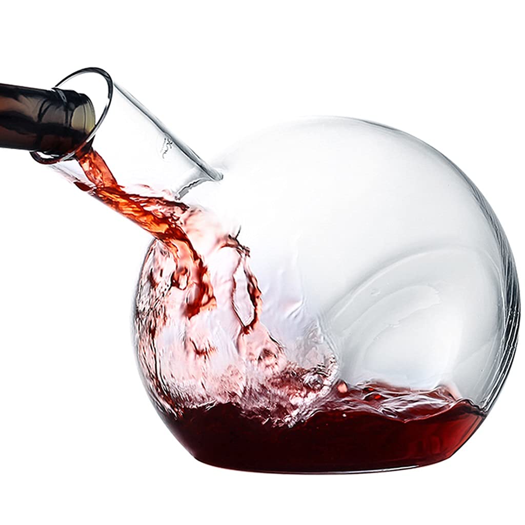 Dekantierer Whisky Karaffe Kristall Spirituosen-Dekanter In Sonderform, Weinkaraffe Aus Kristallglas, Geschirr Im Europäischen Stil, Manuelles Blasen (Color : Clear, Size : 2500ml)