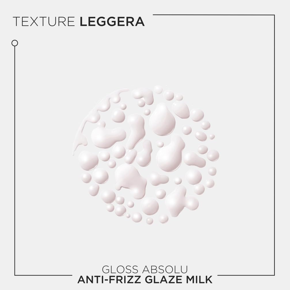 Kérastase, Gloss Absolu, Spray Multi-Beneficio per Capelli Crespi, Con Acido Glicolico, Acido Ialuronico e Olio di Rosa Canina, Anti-Frizz Glaze Milk, 190ml