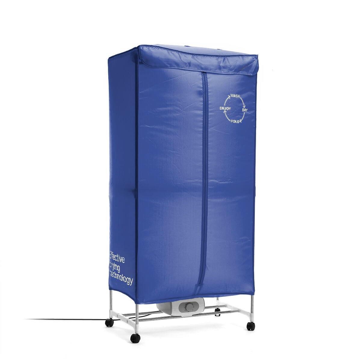 Armario, secadora climatizada, secadora de ropa eléctrica portátil, secador de aire caliente, armario con calefacción, doble altura 15 kg, esterilización antibacteriana, temporizador, 1200 W