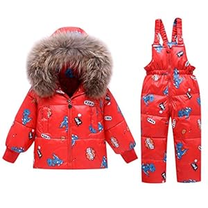 2 stuks jongens winter sneeuwpak, meisjes met capuchon eendenjas + sneeuw slabbetje dinosaurus kinderkleding sets