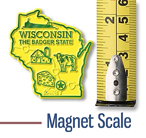 Imán decorativo Wisconsin de goma 1.9" x 2" miniatura 2