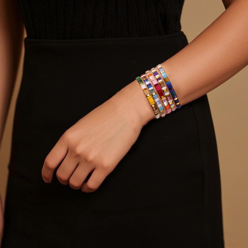 Candy Colorful Tila Flat Beads Bracelets for Women Trendy Unique Friendship Handmade Stackable Christmas Jewelry Gifts - Image 2