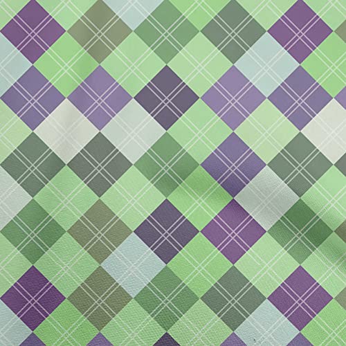 oneOone Cotton Flex Mint Green Fabric Check DIY Clothing Quilting Fabric Print Fabric By Yard 40 Inch Wide