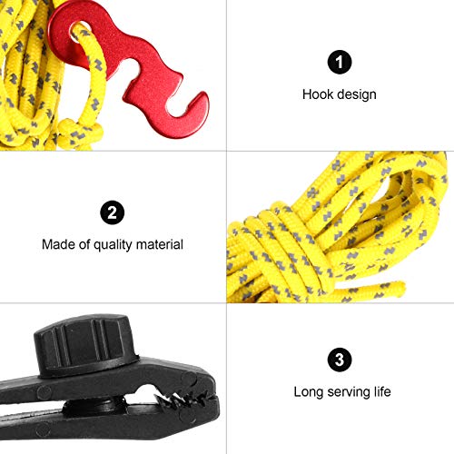 CLISPEED Clipes de Lna Reflexiva Cnjuntde Cabs de Guia de Crda de Barraca Clipes de Lna Aóris de Bar