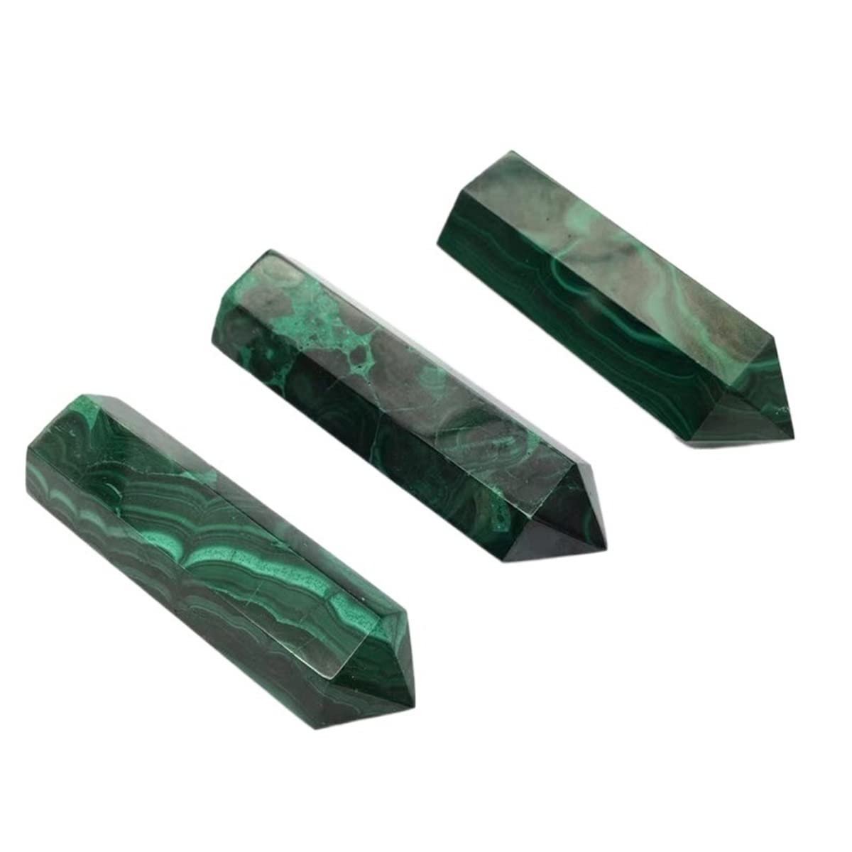 JUIYU Crystal Stone Malachite Tower Natural Stone Crystal Minerals Wand Point Presents (Size : 50-70g)