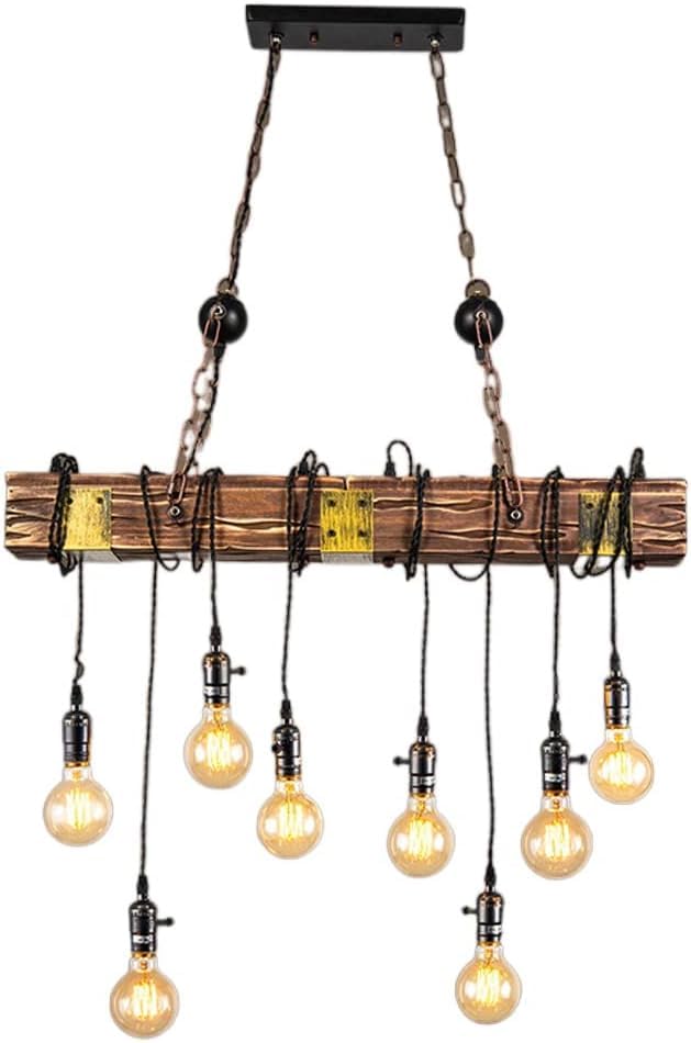 Lustre industriel rétro de haute qualité à 8 douilles E27