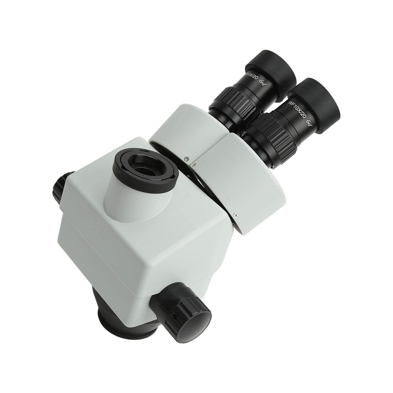 FTVOGUE Cabezal de Microscopio Cabezal de Microscopio Estéreo Trinocular de Vidrio Metálico Zoom de 3,5X a 45X Inclinación de 45 Grados Rotación de 360 ​​Grados para Inspección de Laboratorio de