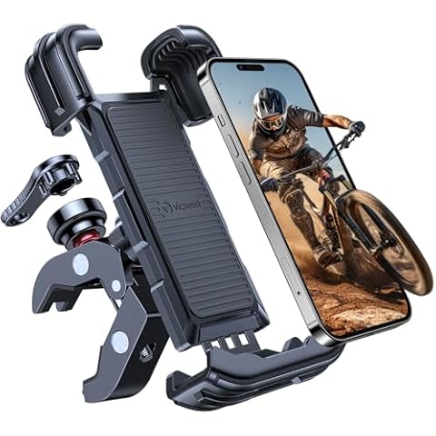 VICSEED 2024 Upgrade Bike Phone Holder- [Anti-Theft &Secure Lock] 360° Anti-Shake Bike Phone Mount Metal Motorcycle Phone Mount Handlebar Cell Phone Holder for Bike Bicycle Scooter for iPhone &Android Cover