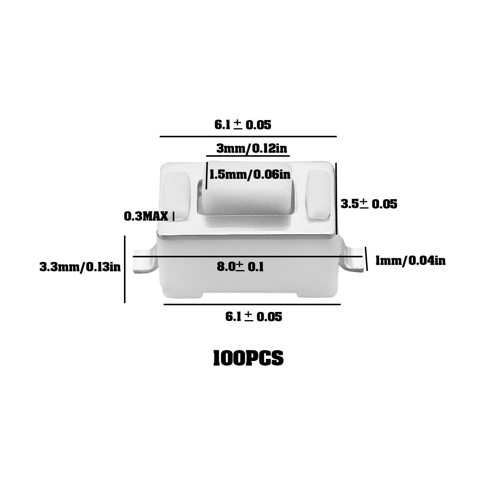 Image secondaire de Lot de 100 boutons poussoirs SMD Micro Touch eMagTech pour télécommandes
