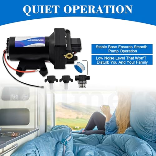 Image of 5059-1310-D011 12V 5.3 GPM Automatic Demand Diaphragm Water Pump With 60 PSI Built-In Pressure Switch Viton Valves Self-Priming & 1 /2 inch NPTF Port For RVs