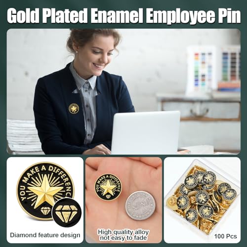 Image of Yunlly 100 Pcs Employee of The Month Lapel Pins, Make A Difference