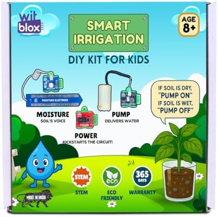 WitBlox DIY Smart Irrigation School Project Robotics Kit with Free Online Class | STEM Learning| Auto Watering System| Sensors & Pump | Kids Science Fair Exhibition | Birthday Gift Age 8 9 10 11 12 |