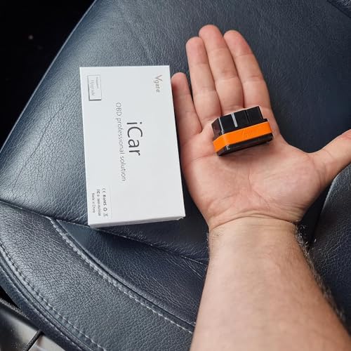 Vgate iCar2 BLE 4.0 OBD2 Bluetooth Adapter ELM327 Scanner Kfz-Diagnosewerkzeuge Motorsystem-Diagnosewerkzeuge für Android/iOS (Schwarz/Orange)