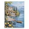 Villas By The Lake Diamond Art Kits for Adults, Landscape DIY 5d Diamond Painting Kits for Beginners,Very Suitable for Home Leisure and Wall Decoration 8 * 12Inch #1