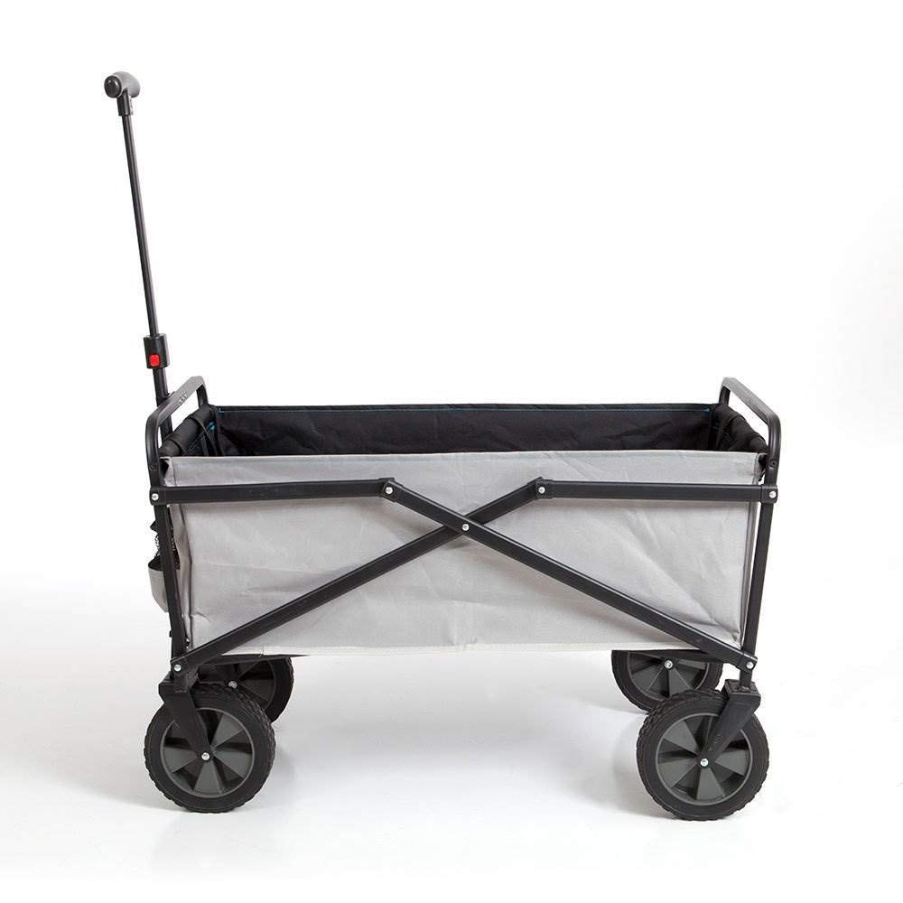 SEINAManual 150 Pound Capacity Folding Steel Wagon Outdoor Garden Cart, Gray