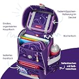 Step by Step Tornister szkolny Space "Pegasus Emily" 5-częściowy, ergonomiczny tornister, regulacja wysokości z paskiem biodrowym, do szkoły podstawowej, od 1. klasy, 20 l, fioletowy, wzór konia,