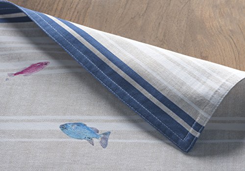 Maison D' Hermine Cloth Placemats Set Of 4 100% Cotton Decorative Washable Table Place Mat, Kitchen, Party, Wedding, Restaurant & Camping, Poisson - Spring/Summer #TOP6