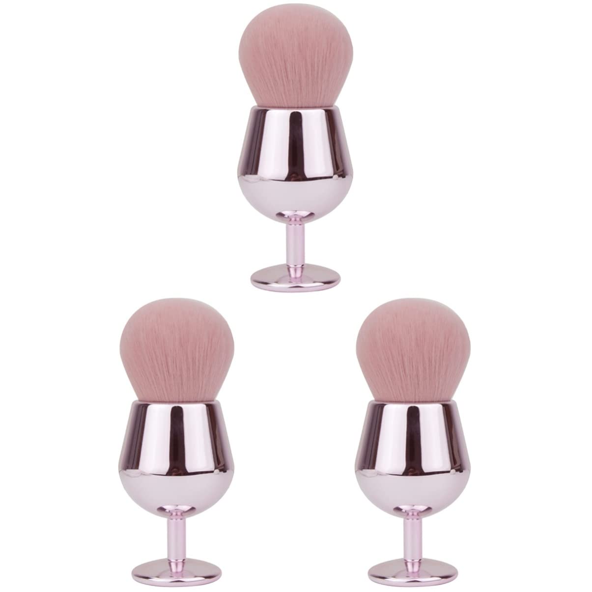 FRCOLOR 3st Rouge-pinsel Make-up-pinsel Lockerer Puderpinsel Kosmetik-make-up-pinsel Reise-gesichtsrougepinsel Kosmetikpinsel Injektionsgriff Flauschige Foundation-pinsel Damen