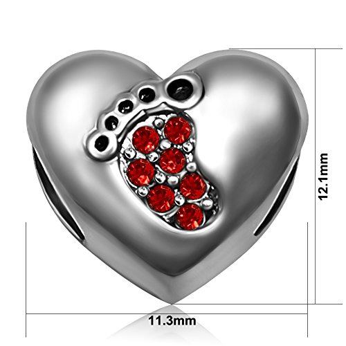 Image of JMQJewelry Feet Jan-December Womens Charms Fits Pandora Charms Bracelets
