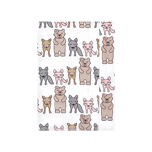 Image of Hudson Baby Unisex Baby Cotton Poly Flannel Burp Cloths, Wild Forest Pink 7-Pack, One Size