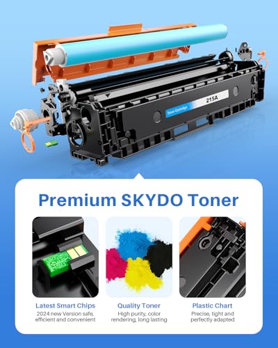 Image of (Chip) 215A Toner Cartridges 4 Pack Compatible for HP 215A 215X | W2310A Work with Color LaserJet Pro M183fw M182nw M182n M155a M155nw Printer Sharp Text for Office Supply (BK /C /M /Y, 4 Pack)