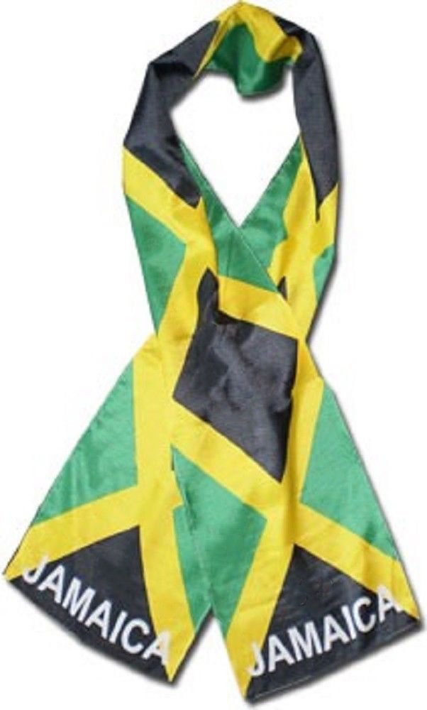 AESJamaica Jamaican Country Lightweight Flag Printed Knitted Style Scarf 8"x60"