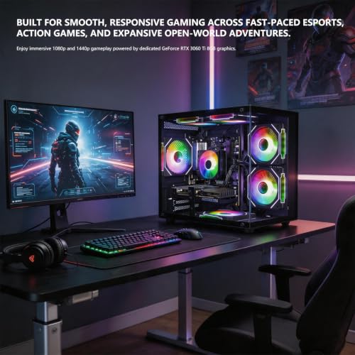 Image of Prebuilt Gaming PC, GeForce RTX 3060 Ti 8GB, AMD Ryzen 7 5700X