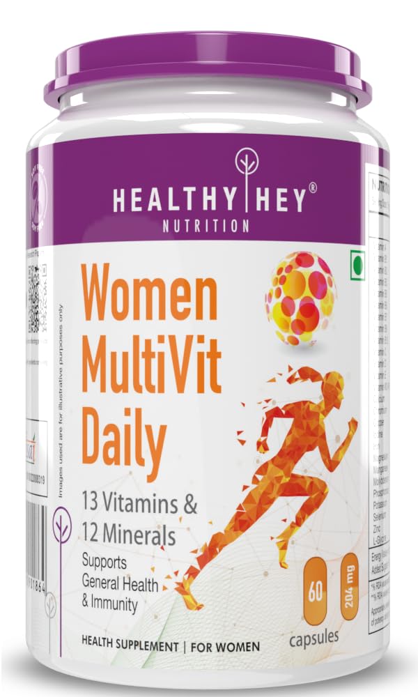 HealthyHey Nutrition MultiVitamin for Women - Multi-Vit Daily - 13 Vitamins & 10 Minerals - 60 Vegetable Capsules (B0B53F9YQS) Amazon Price History, Amazon Price Tracker