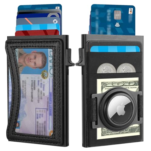 Image of Pop Up Wallet with AirTag Holder,Slim Wallet for Men with ID Window | Credit Card Holder with Elastic Pocket for Cash,Coins,Keys. RFID Wallet for Men,Smart Wallets for Fathers day gift ideas